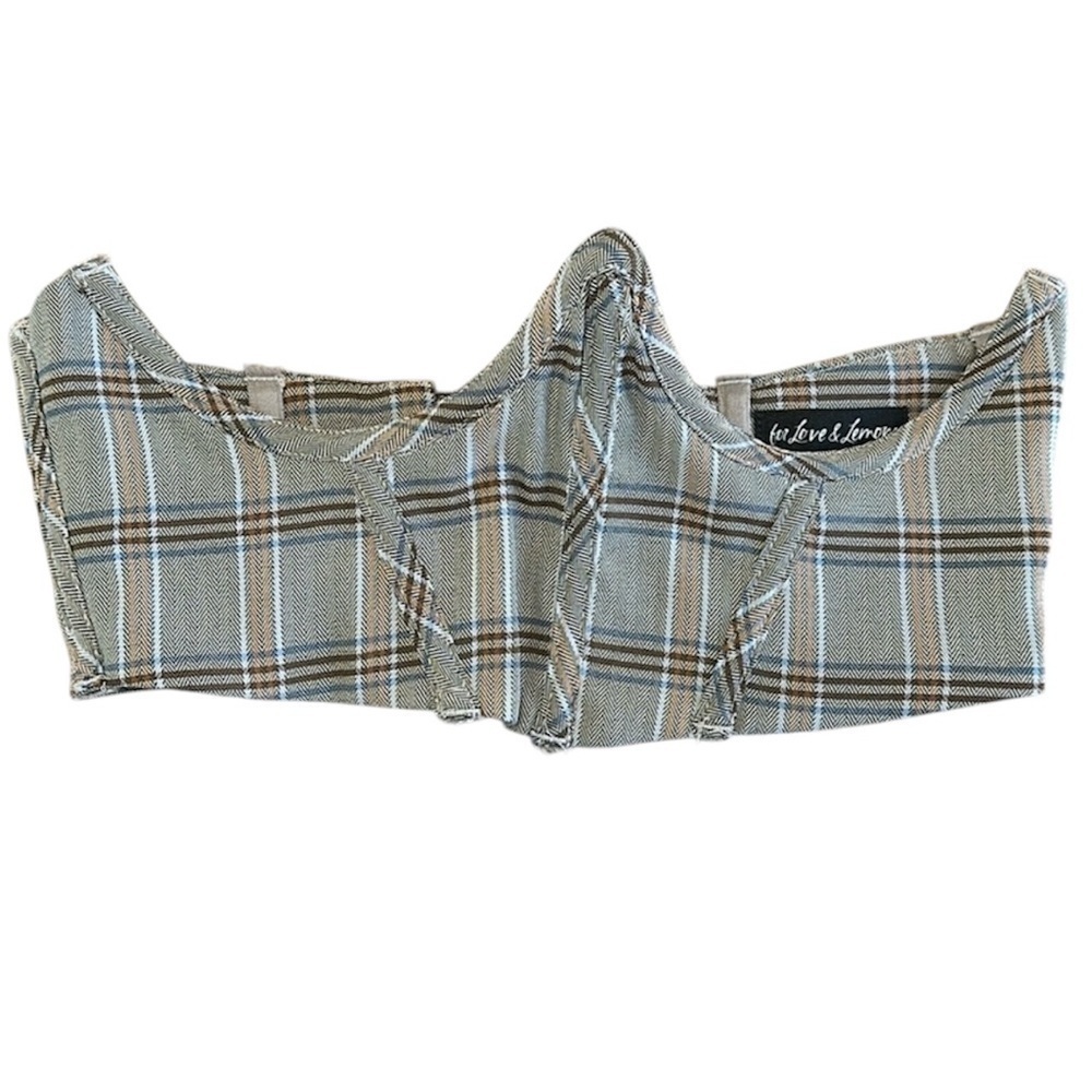 For love and lemons plaid under bust corset and skirt set (2 pieces) large